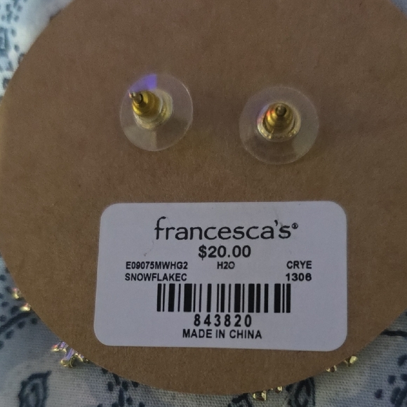 Francesca's Collections Gold Snowflake Earrings - Picture 4 of 9